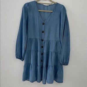 Mine Blue Button-Down Dress